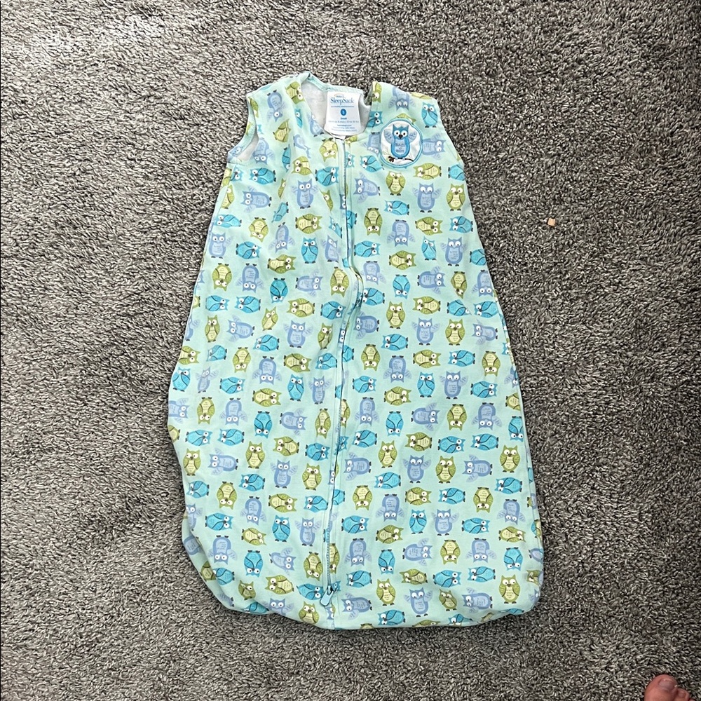 Halo Blue and Green Owl Print Sleep Sack